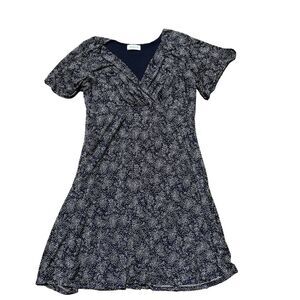 Gilli Women's Flutter Sleeve Floral Print Mini Dress Blue Size 1X